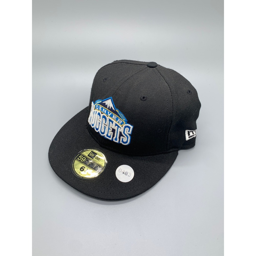 New Era 59FIFTY Denver Nuggets Fitted Hat Black NBA Size 6 7/8 Baseball Cap